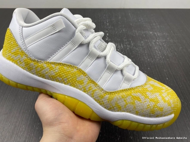 Official Maikesneakers AH7860-107 Snakeskin Low Air Jordan WMNS Yellow 11 0630